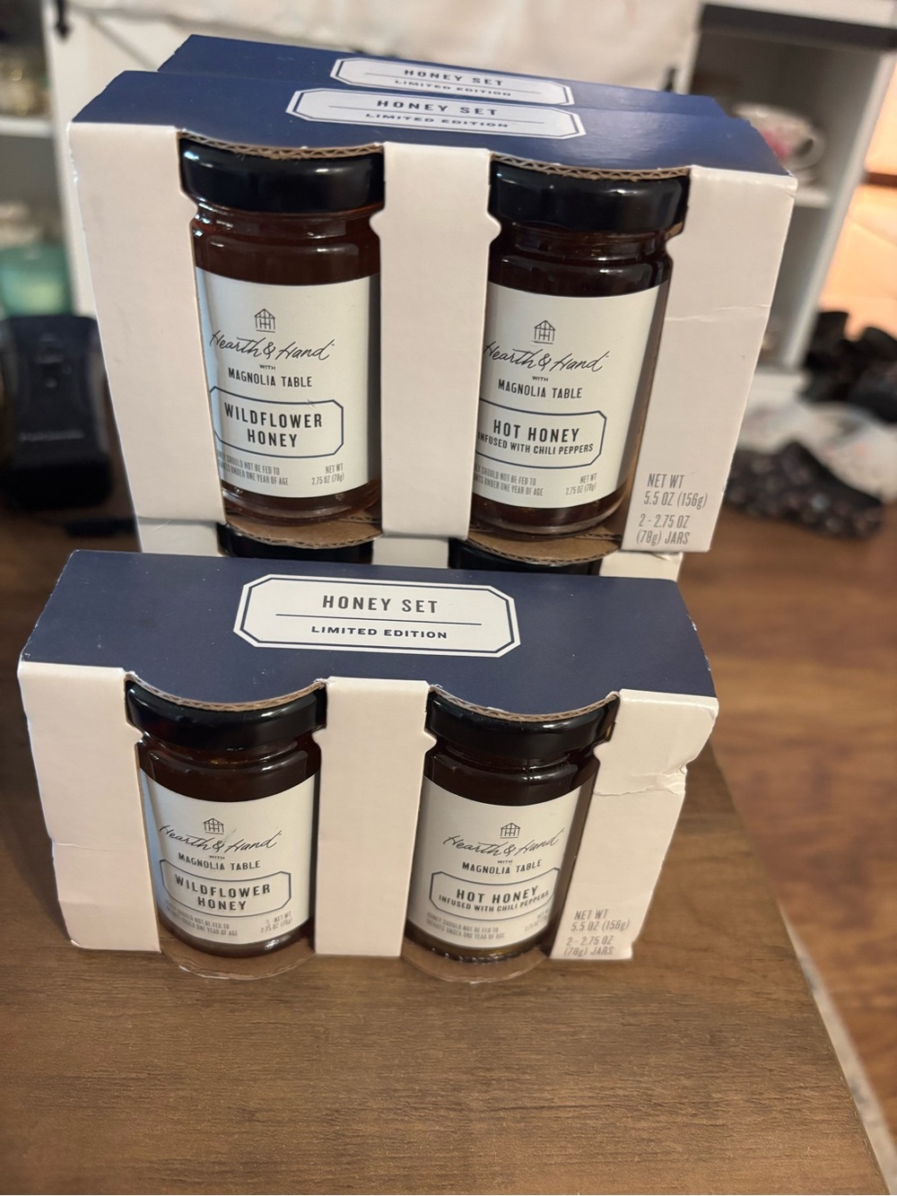 Hearth & Hand Magnolia Table Wildflower & Hot Honey Jars Lot of 5